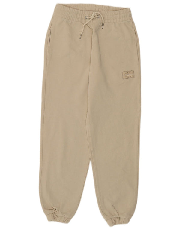 Calvin Klein Pantalones de chándal para mujer Joggers UK 6 XS Algodón beige