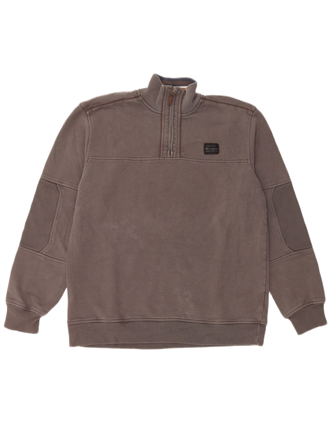 Champion Sudadera con cuello y cremallera para hombre, talla 2XL, algodón gris