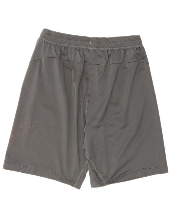 Adidas Mens Graphic Sport Shorts Pequeño Gris Poliéster
