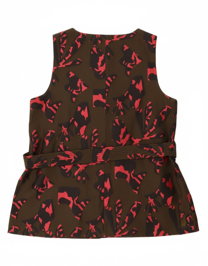 BANANA REPUBLIC Blusa con estampado abstracto para mujer Reino Unido 44 Caqui medio