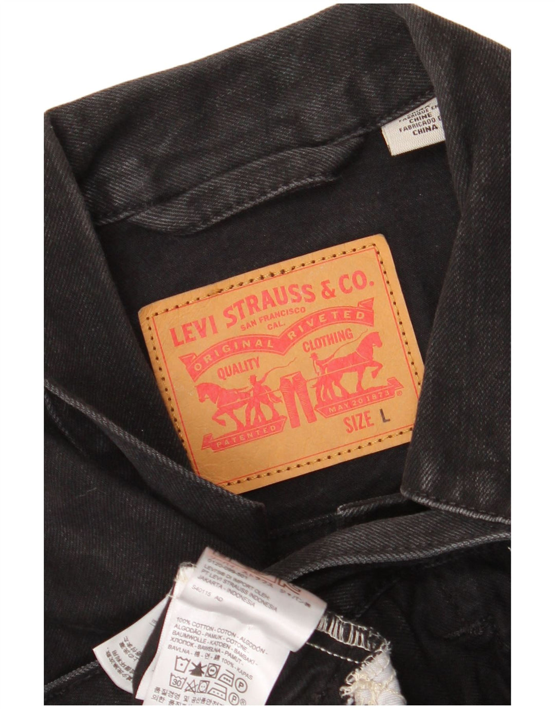 Levi's Chaqueta vaquera para hombre UK 40 Grande Algodón negro