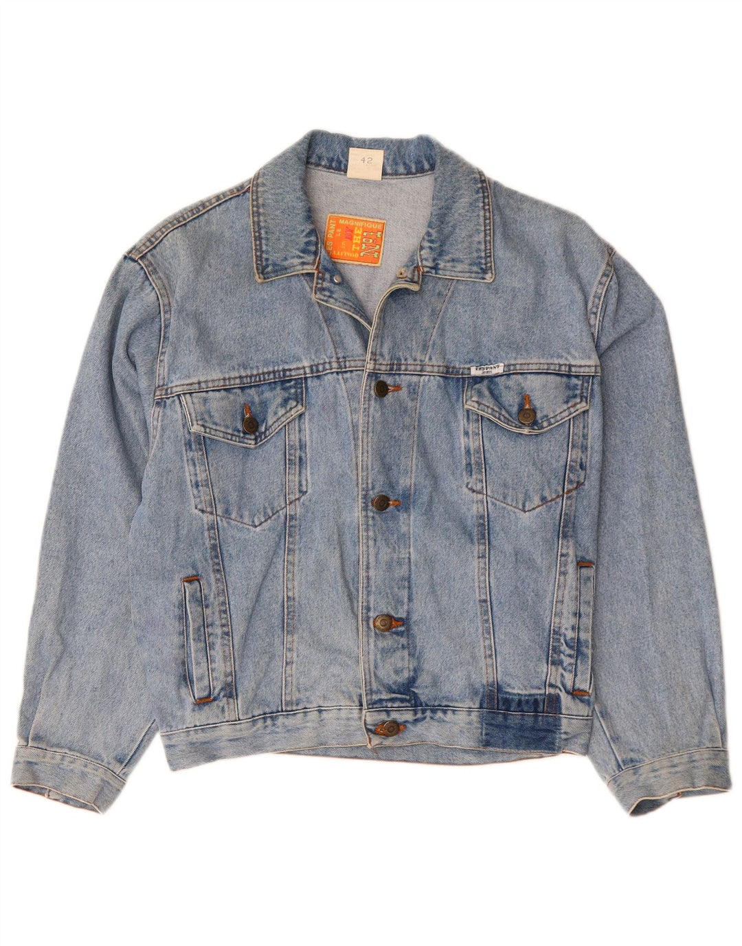 VINTAGE Chaqueta vaquera para mujer EU 42 Algodón azul grande