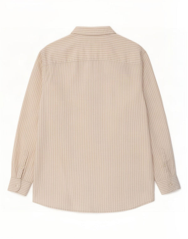 Abercrombie & Fitch Camisa alta de lino con rayas diplomáticas en beige medio para hombre