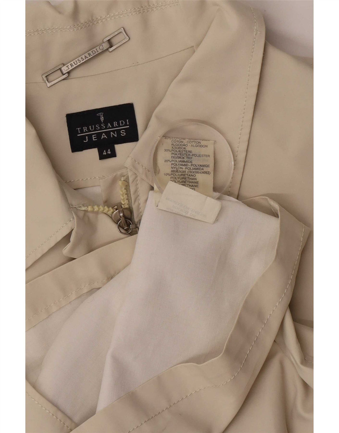 Cazadora Bomber Mujer Trussardi Jeans IT 44 Algodón Beige Medio