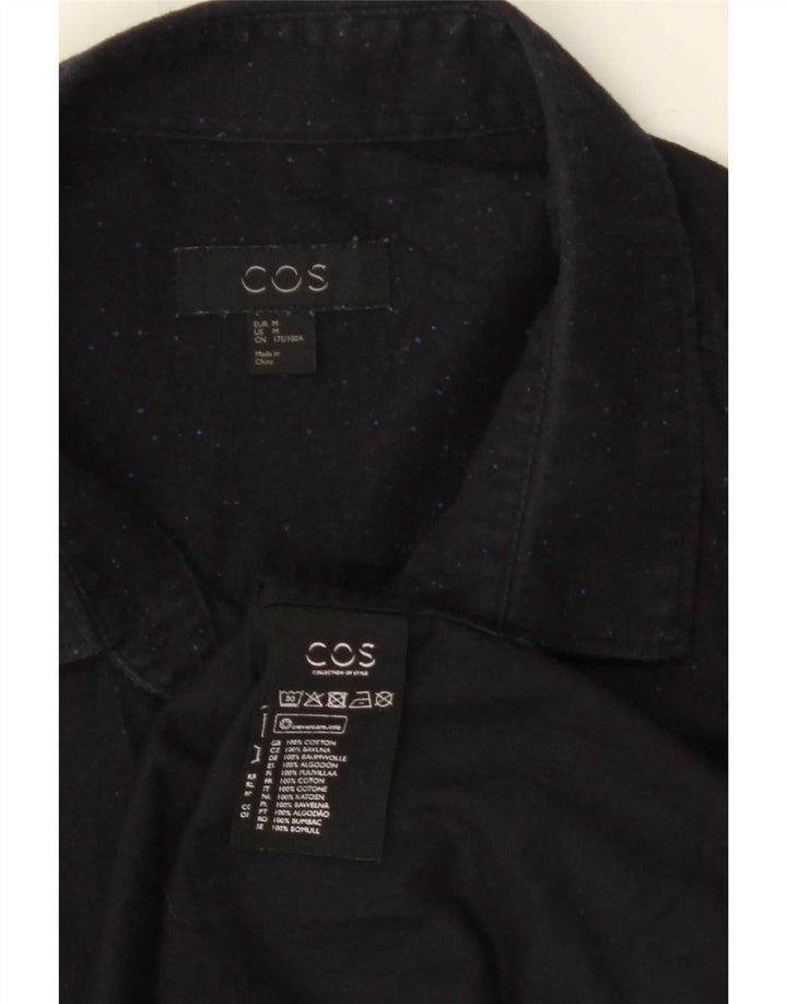 Camisa Cos para hombre de algodón moteado azul marino medio