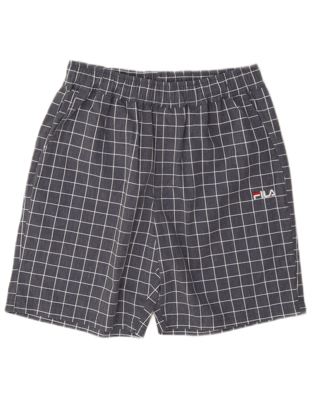Fila Shorts deportivos para hombre XS Gris Cuadros Poliéster