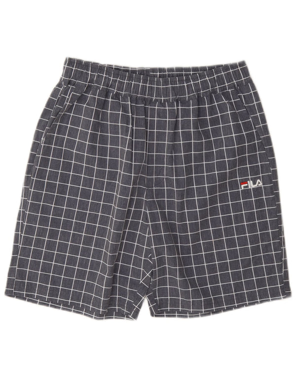 Fila Shorts deportivos para hombre XS Gris Cuadros Poliéster