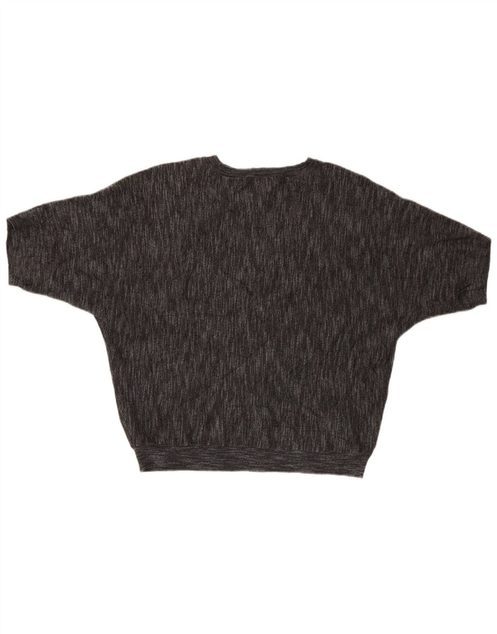 Dkny Jersey de manga corta con cuello redondo para mujer UK 44 Viscosa gris medio