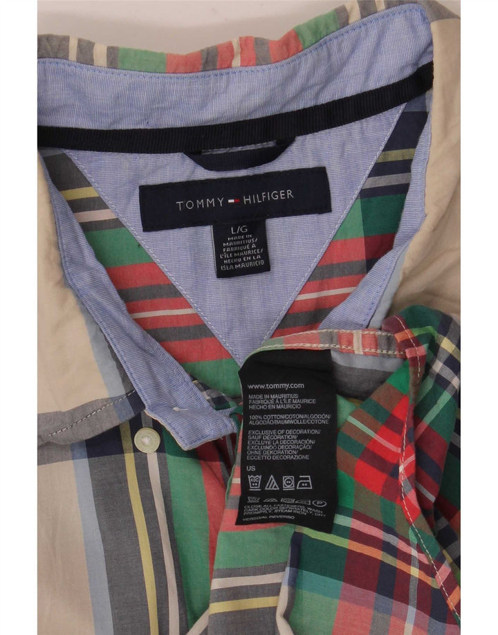 Camisa Tommy Hilfiger Hombre Grande A Cuadros Multicolor De Algodón
