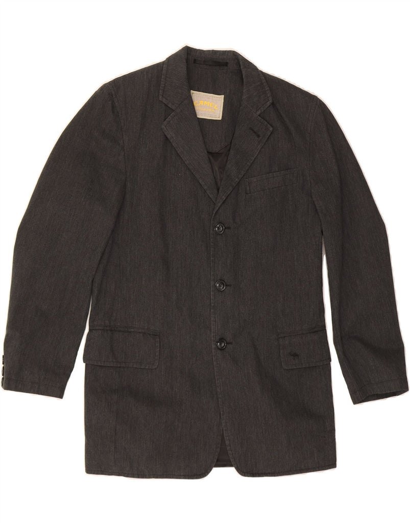 CAMEL Mens 3 Button Blazer Jacket IT 46 Small Grey Cotton Vintage Camel and Second-Hand Camel from Messina Hembry 