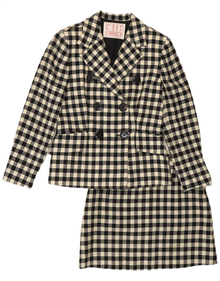 C'EST COMMECA Conjunto de falda de 2 piezas para mujer UK 14 Medium W30 Black Gingham