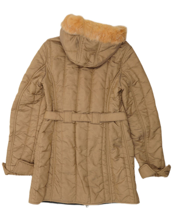 Refrigiwear Abrigo acolchado con capucha Cruz para mujer UK 40 Grande Poliamida beige