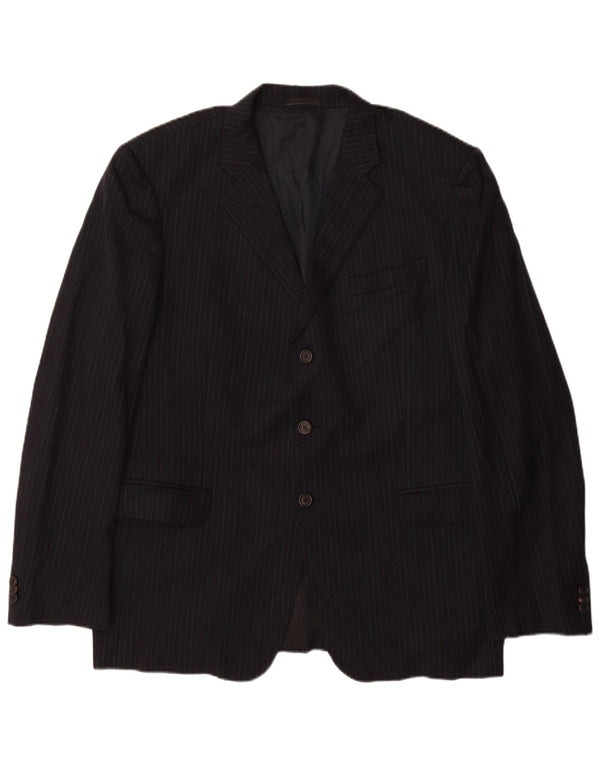Prada Chaqueta tipo blazer de 3 botones para hombre Talla 56 2XL Lana virgen a rayas negras