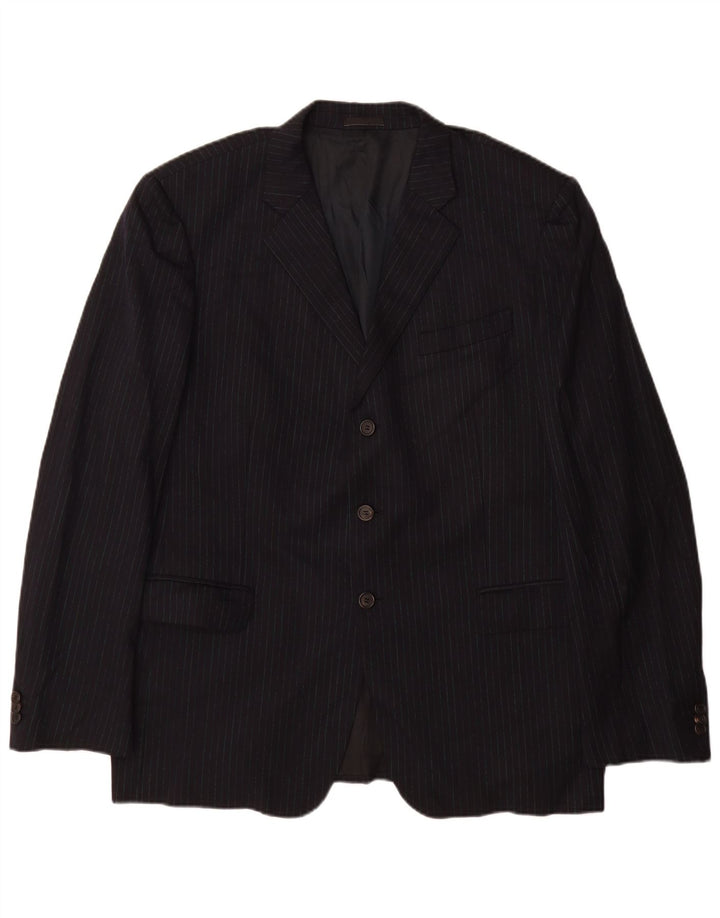 Prada Chaqueta tipo blazer de 3 botones para hombre Talla 56 2XL Lana virgen a rayas negras