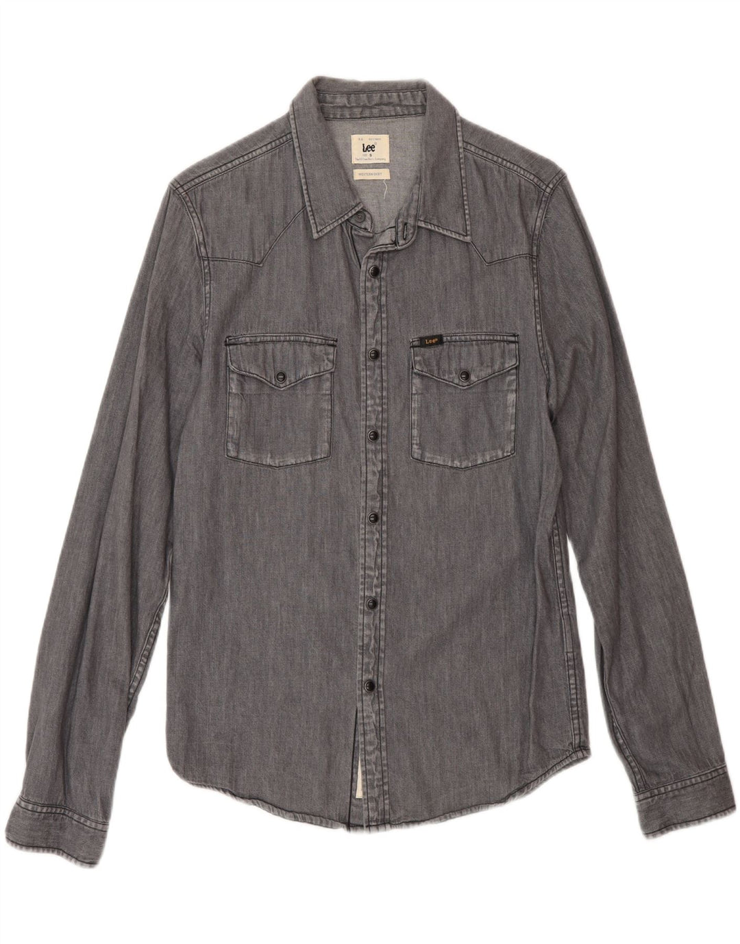Lee Camisa Vaquera Occidental para Hombre Algodón Gris Pequeño