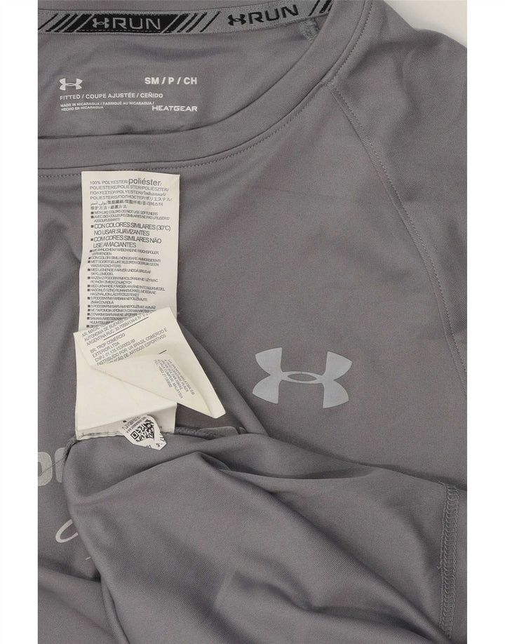 Under Armour Camiseta con gráfico Heat Gear para hombre, camiseta pequeña de poliéster gris