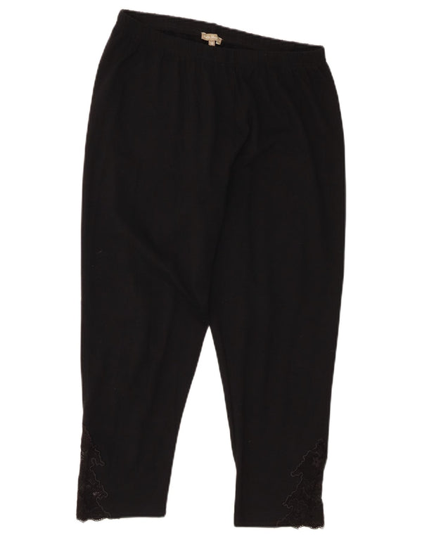 M&Co Leggings Capri para Mujer UK 46 Grande Algodón Negro