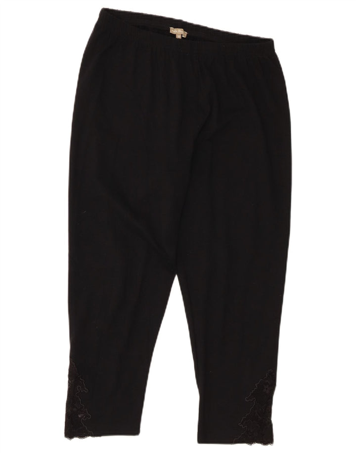 M&Co Leggings Capri para Mujer UK 46 Grande Algodón Negro