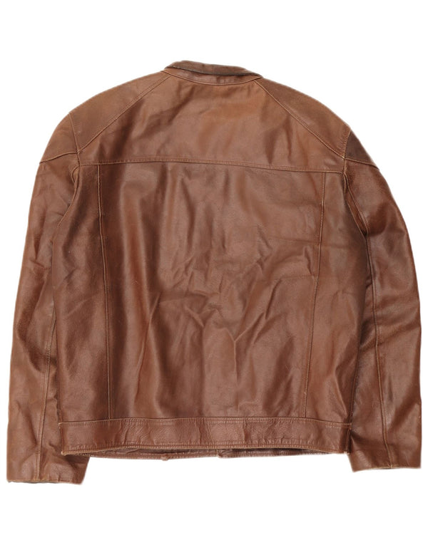 Bata Chaqueta de cuero para hombre IT 52 XL Cuero marrón