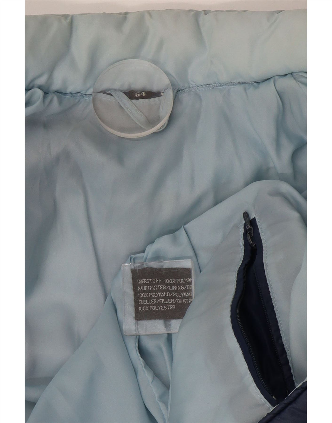 Chaqueta acolchada vintage para hombre IT 54 2XL Poliamida azul marino