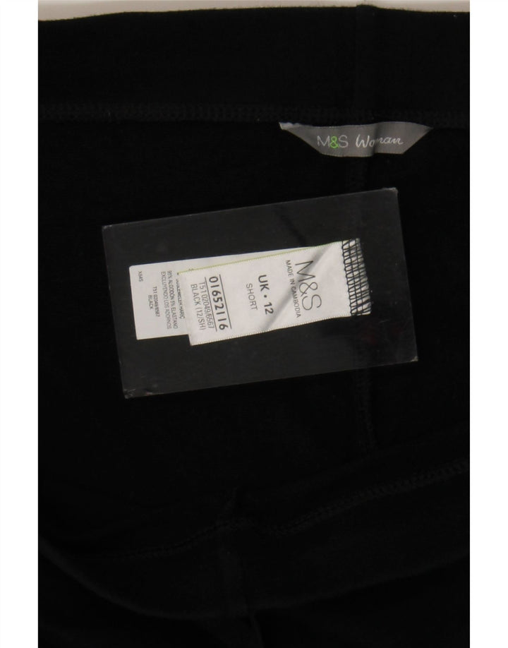 Marks & Spencer Pantalones de Chándal Capri para Mujer UK 42 Mediano Algodón Negro