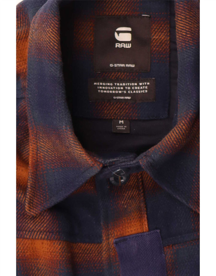 G-Star Hombre Camisa alta de franela con cuadros en azul marino mediano