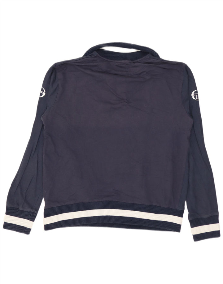 Sergio Tacchini Mens Graphic Zip Neck Sudadera Jumper Small Azul Marino