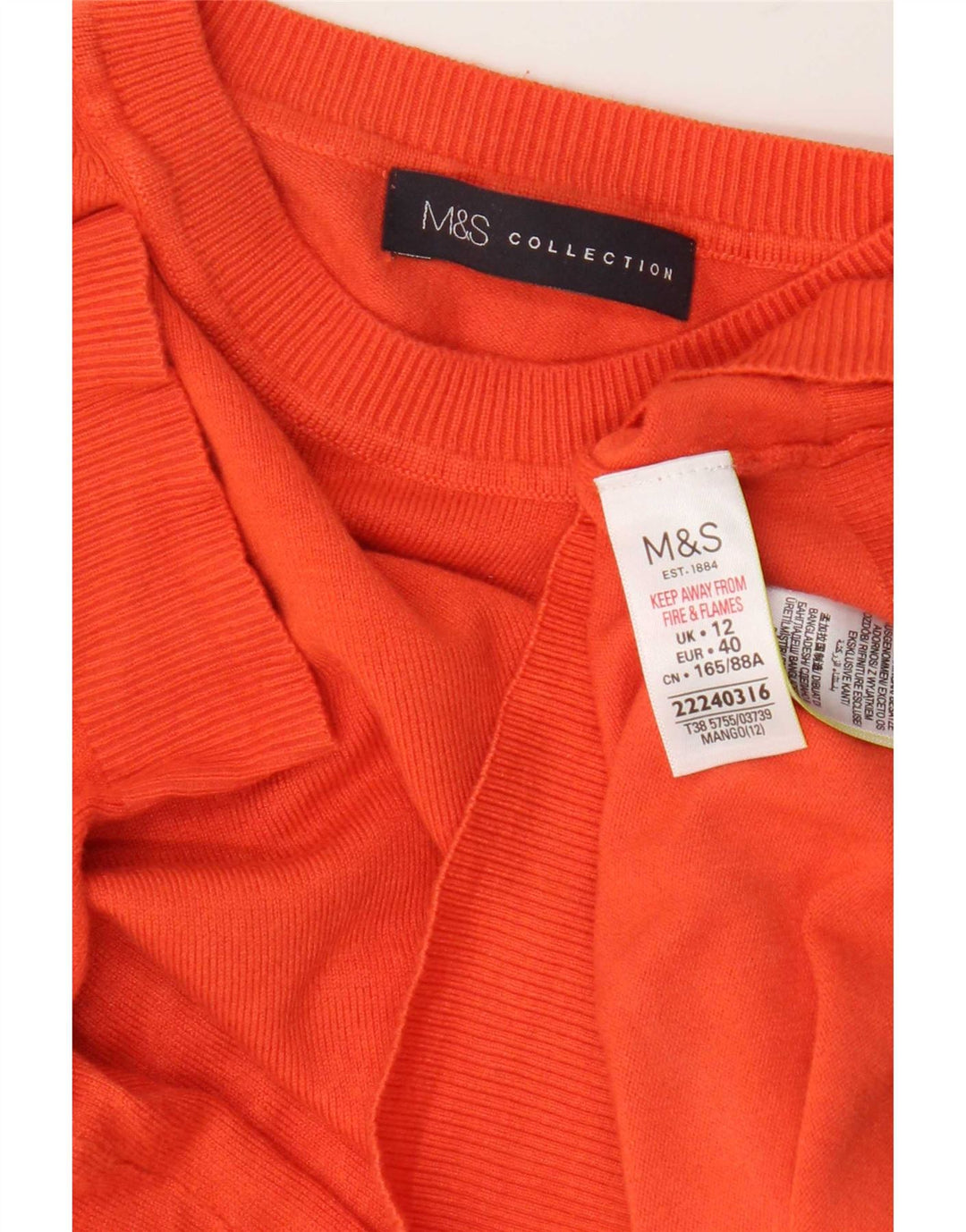 Marks & Spencer - Jersey de cuello redondo para mujer, talla 40, color naranja mediano