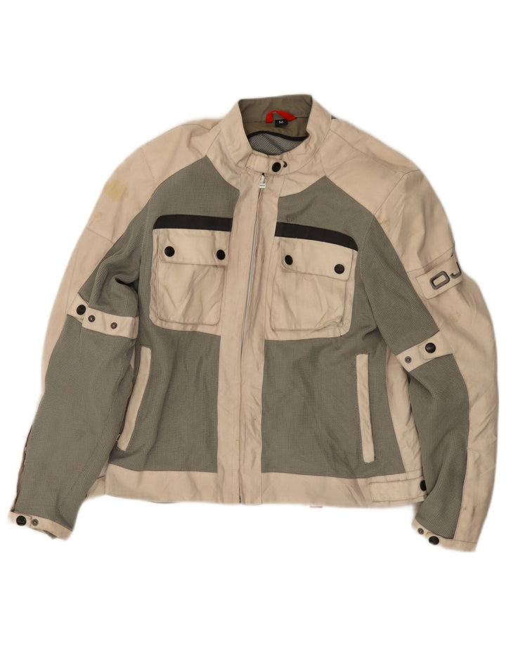 OJ ATMOSFERE Chaqueta Racer para Mujer UK 40 Medio Beige Colorblock Poliamida