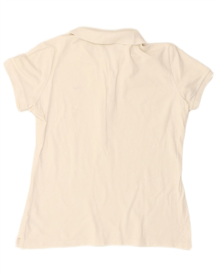 Polo LACOSTE para mujer talla 44 algodón blanco grande