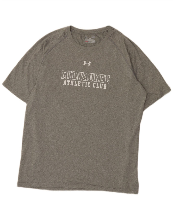 Under Armour Camiseta estampada Milwaukee para hombre Top poliéster gris grande