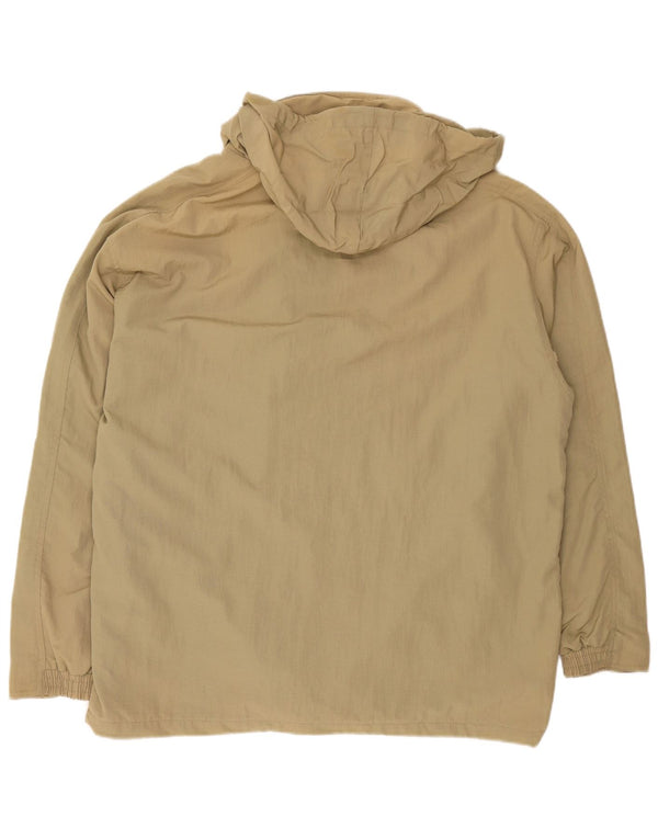 Diadora Chaqueta impermeable con capucha y corte holgado para hombre, talla 40, talla grande, poliamida beige
