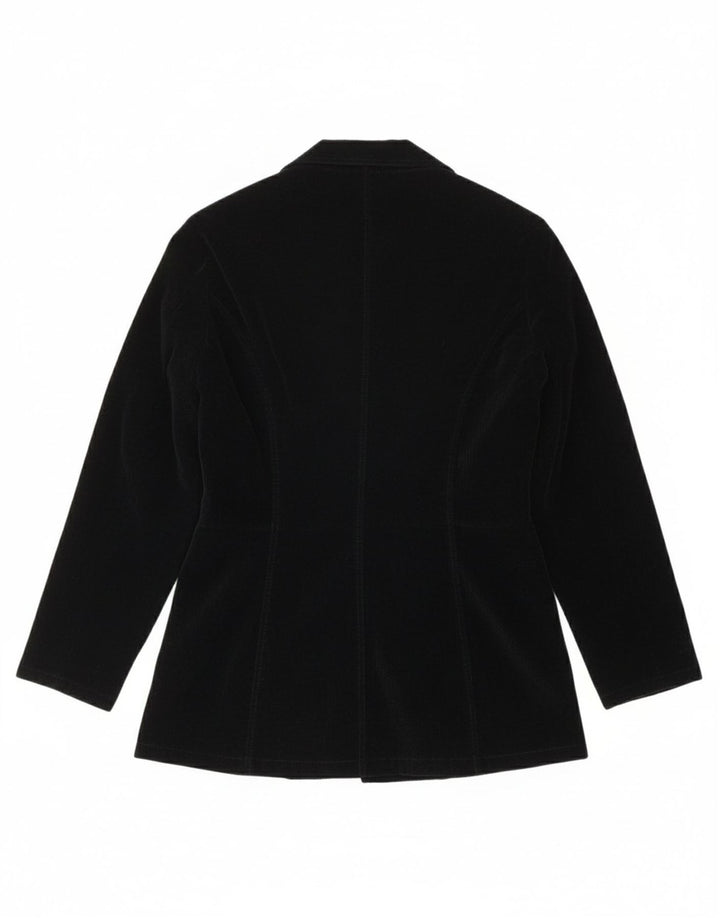 VINTAGE Womens 3 Button Blazer Jacket UK 12 Medium Black
