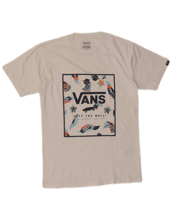 Vans Camiseta con gráfico de ajuste clásico para hombre Top pequeño de algodón blanco