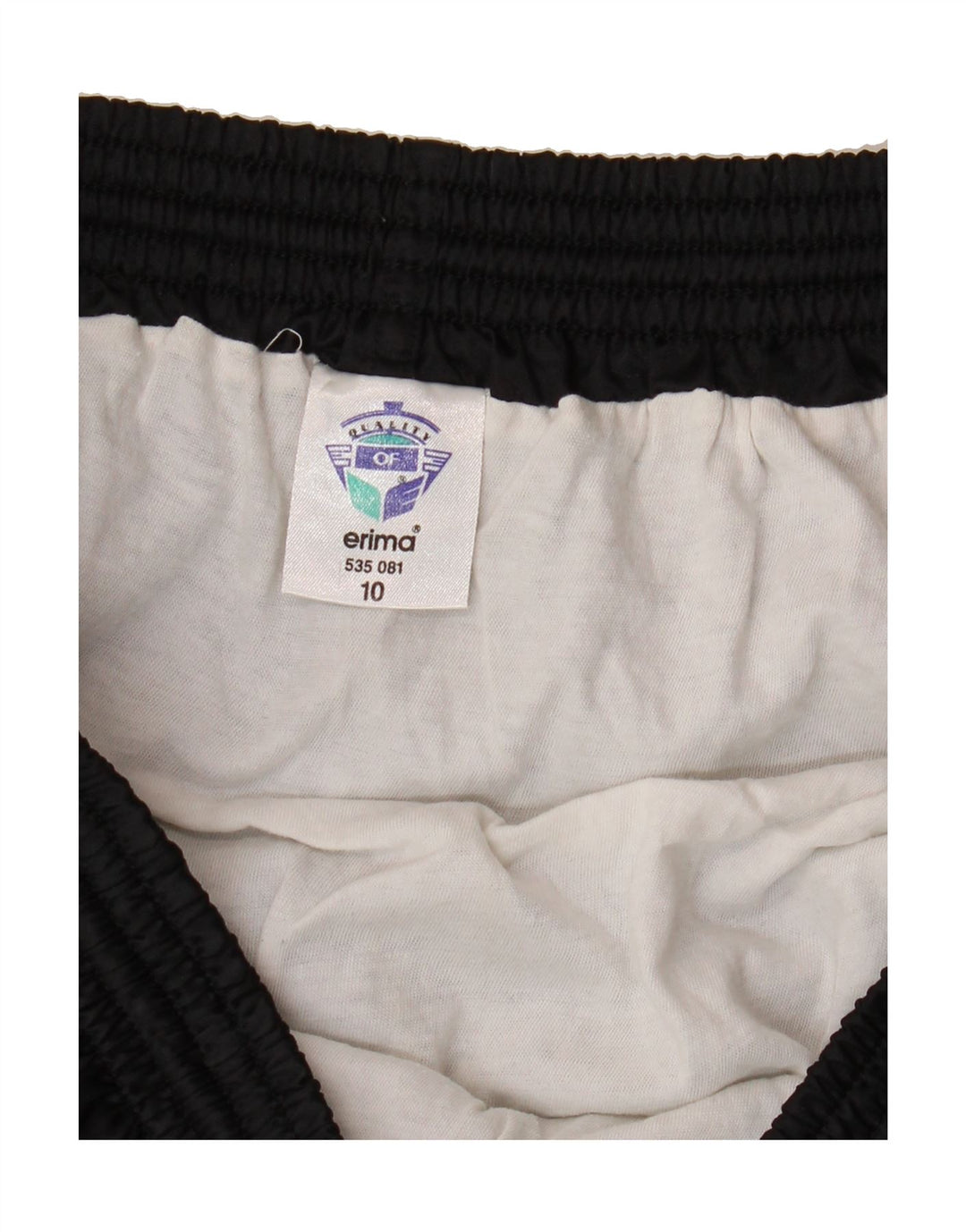 ERIMA Womens Sport Shorts US 10 Large Black Polyester Vintage Erima and Second-Hand Erima from Messina Hembry 
