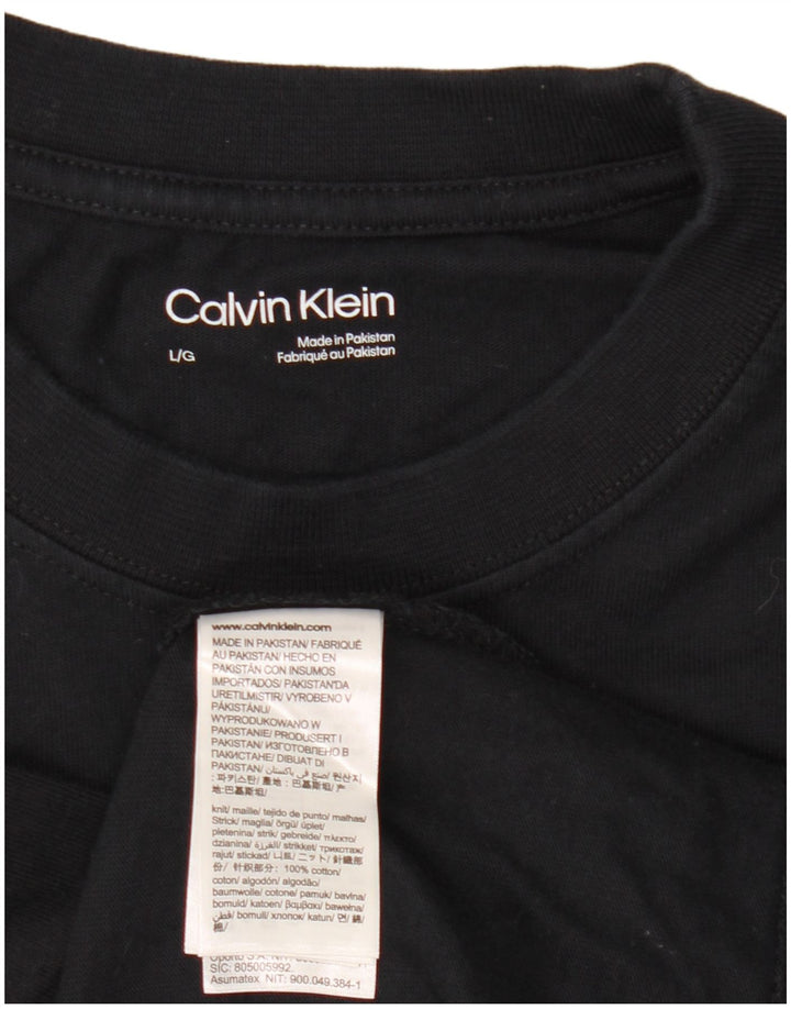 Calvin Klein - Camiseta gráfica para hombre, talla grande, algodón negro