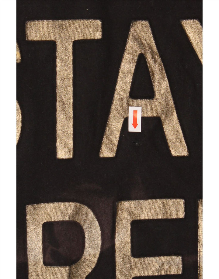 Trussardi Jeans Mujer Camiseta Gráfica Top UK 44 Medium Negro