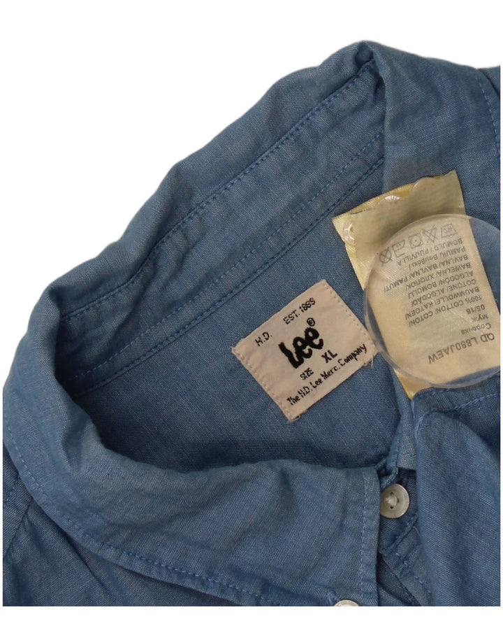 Camisa Lee Hombre XL Algodón Azul