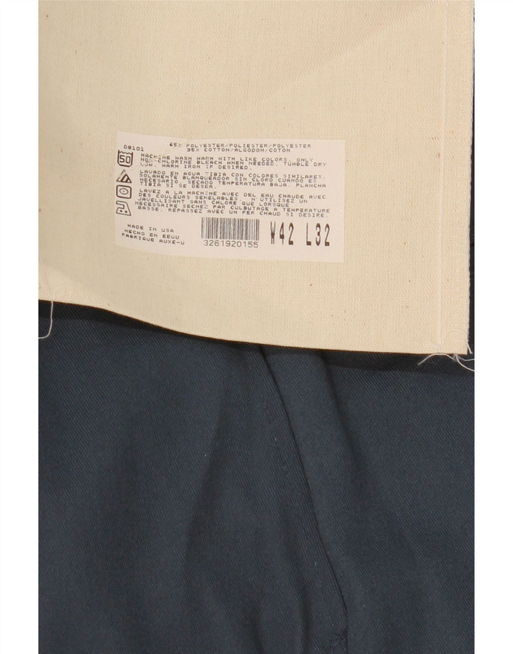 Dickies Pantalón chino recto para hombre W42 L32 Poliéster azul