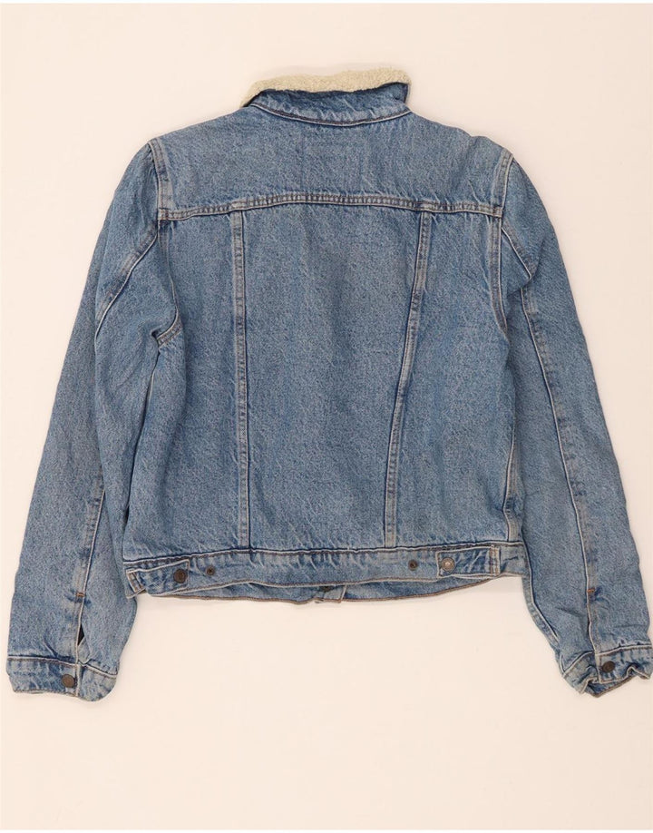 Levi's Chaqueta Sherpa Vaquera para Mujer Reino Unido 44 Grande Algodón Azul