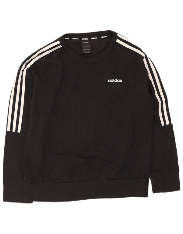 Adidas - Sudadera holgada para mujer, talla 12/14, algodón negro mediano
