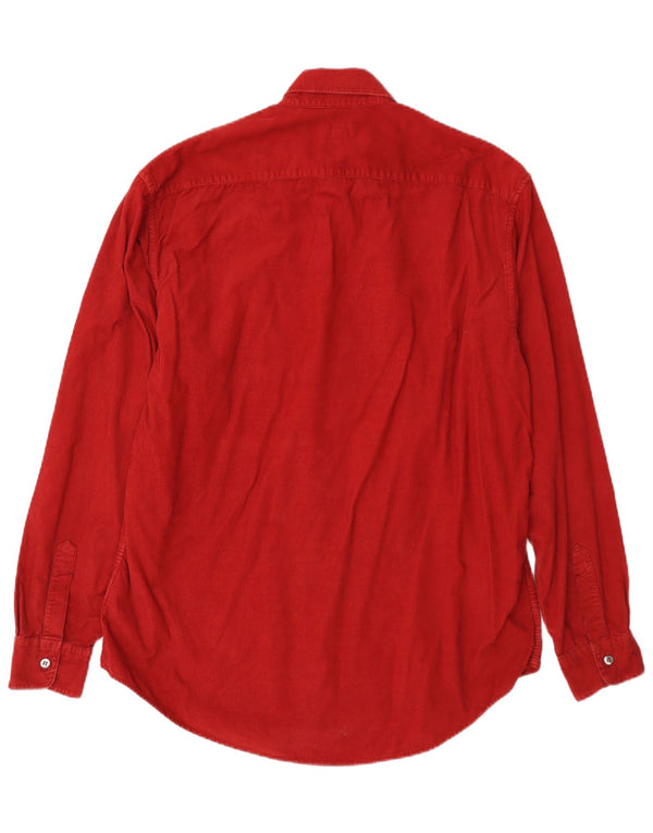 Trussardi Jeans Mens Corduroy Shirt XL Red Cotton