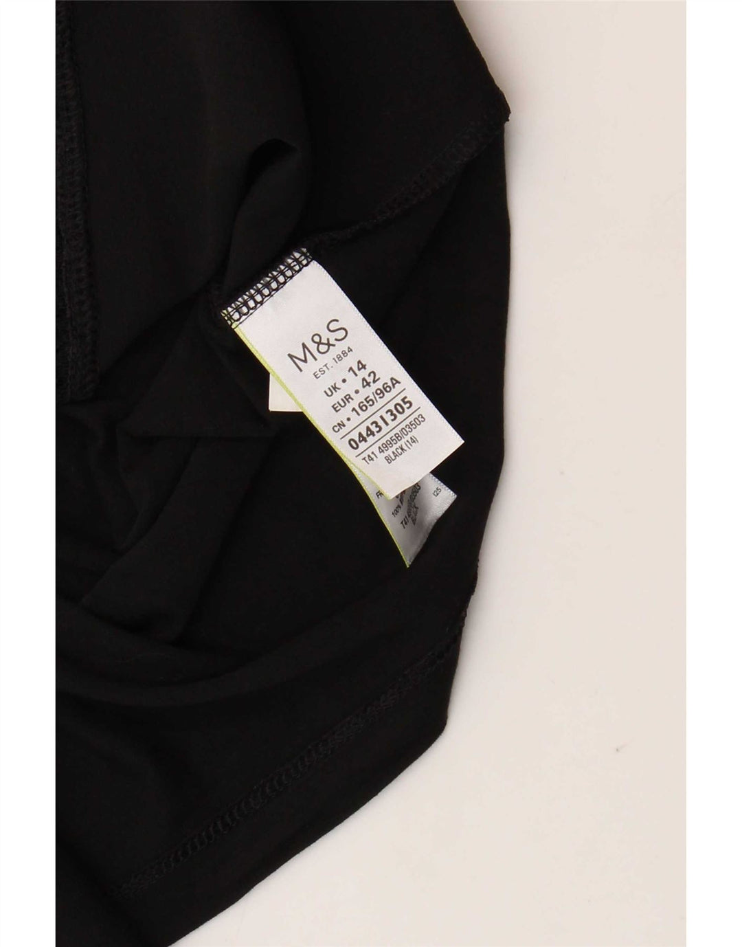Marks & Spencer Blusa para Mujer Top UK 44 Grande Viscosa Negra
