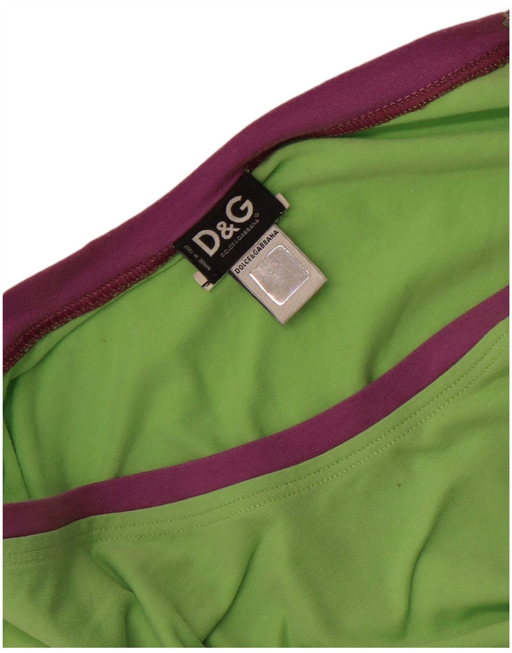 Dolce & Gabbana Top gráfico para mujer manga 3/4 UK 42 Verde medio