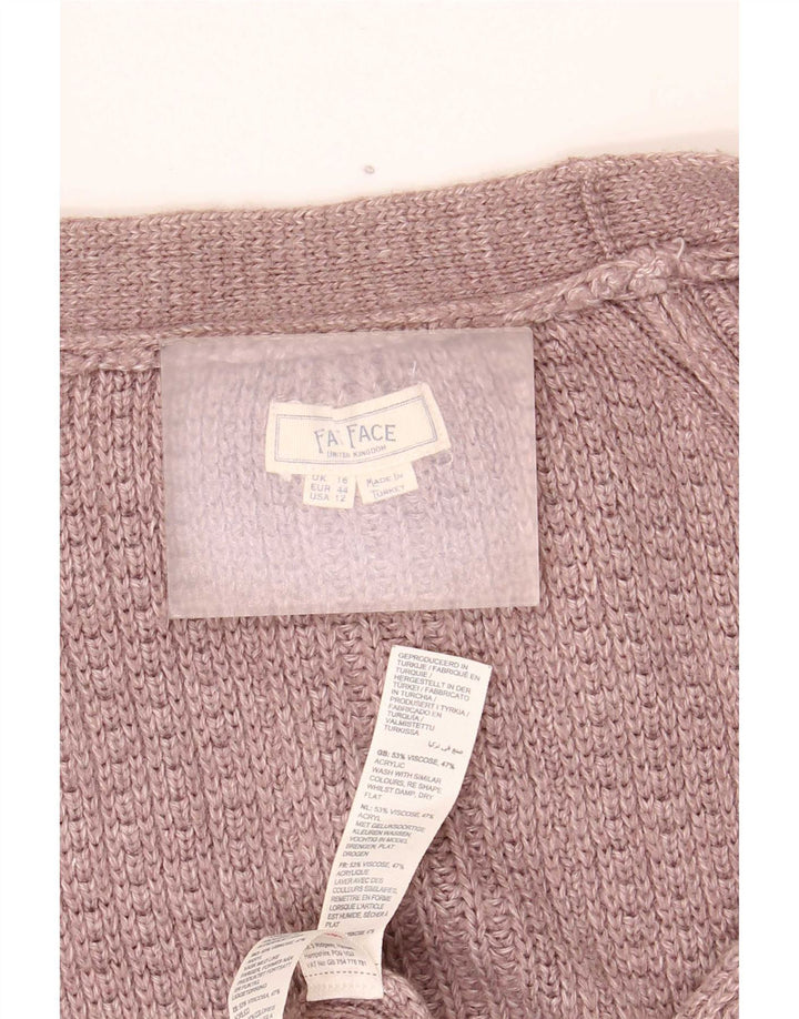Cárdigan abierto extragrande para mujer Fat Face UK 46 Large Viscosa marrón