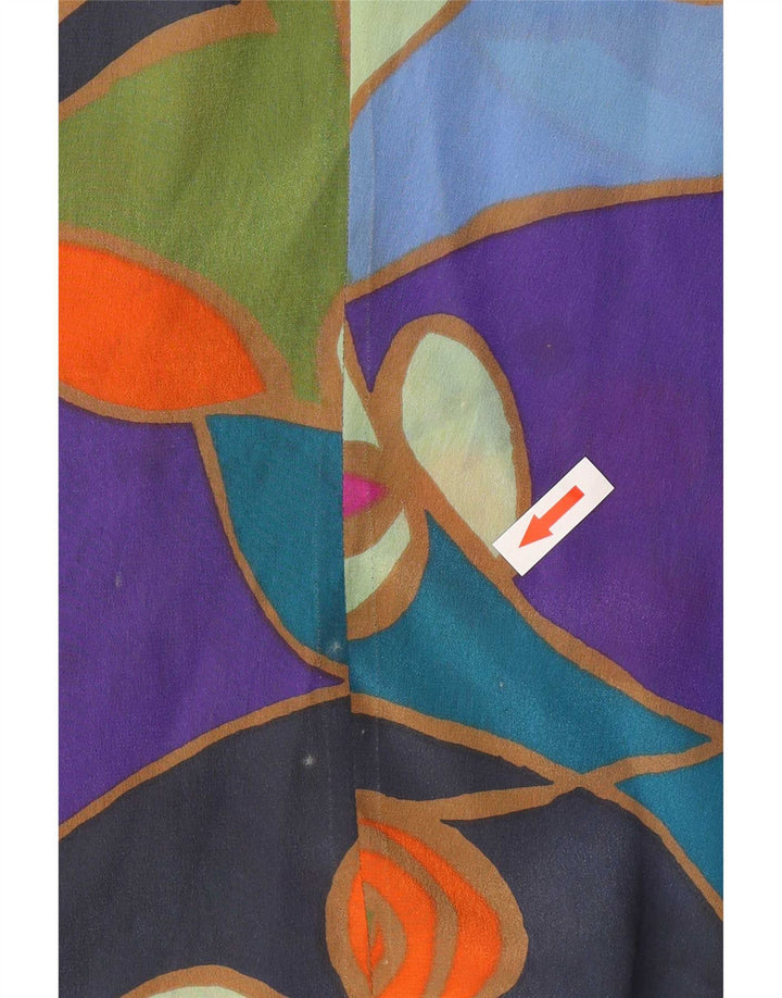 Blusa Camisa Manga Corta Mujer Elite IT 46 Large Acetato Multicolor