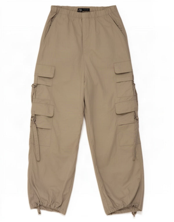 Pantalón Zara Mujer Joggers Cargo XS W24 L29 Gris Poliéster