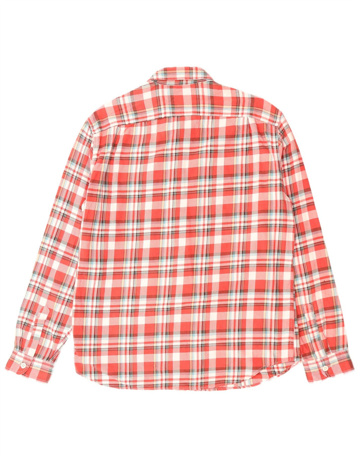 J. CREW Camisa de franela para hombre Algodón a cuadros rojos grandes