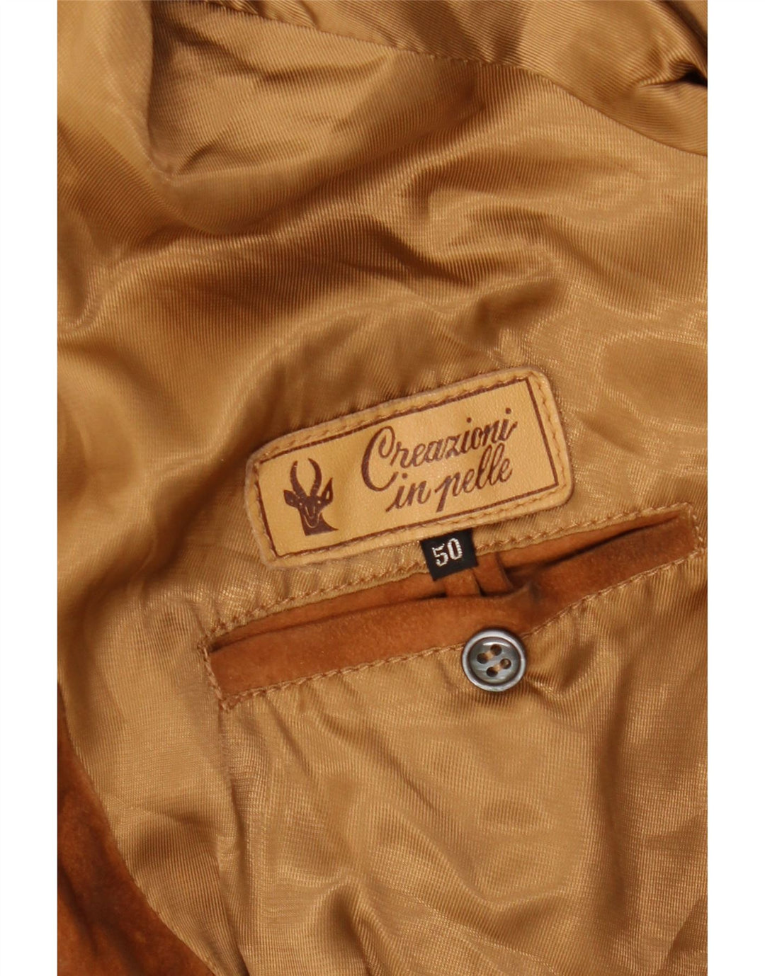 VINTAGE Chaqueta bomber de ante para hombre IT 50 Cuero beige grande