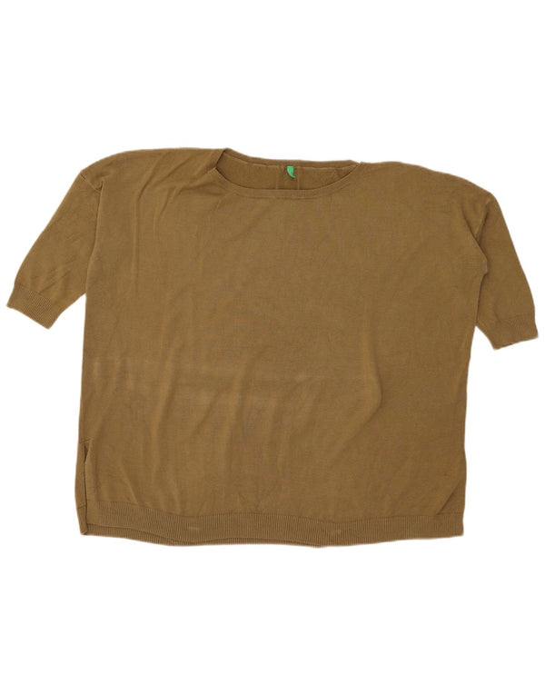 Benetton Womens Blouse Top UK 20 2XL Khaki
